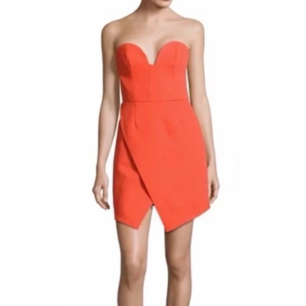 C/MEO Collective women’s cameo empire Strapless Salmon Mini Dress size large